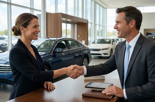 Customer getting answers about their car loan